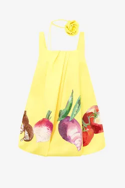 Suki Puff Mini Dress - Harvest Print