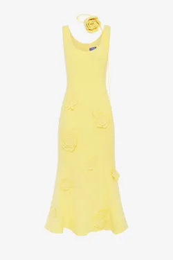 Emily Appliqué Midi Dress - Limoncello