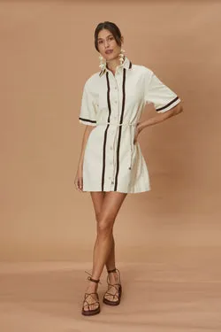 Nelli Denim Mini Dress - Cream