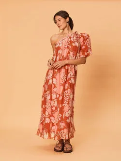 Akira One Shoulder Dress - Bird Floral
