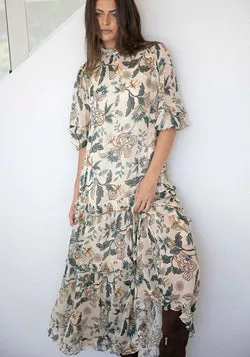Love Story Cream Floral Maxi Dress