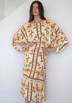 Luminosity Cream Floral Tie Dress