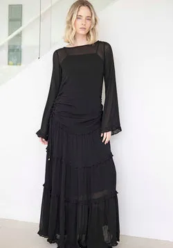 Luna Black Sheer Maxi Dress