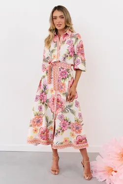 Lea Maxi Dress - Pink Floral