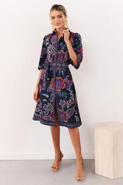 Lea Dress - Navy Floral