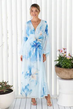 Lola Chiffon Maxi Dress - Pale Blue