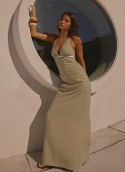 Lorela Maxi Dress - Pale Olive