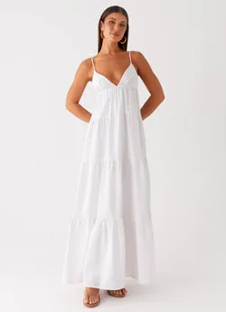 Lotty Linen Maxi Dress - White