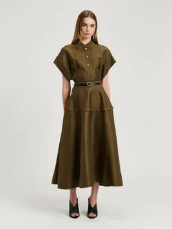 LINEN VISCOSE BLEND FULL SKIRT