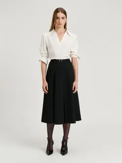 DOUBLE WEAVE A LINE MIDI SKIRT