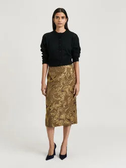 LUREX JACQUARD PENCIL SKIRT