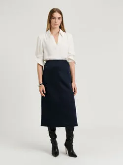 BONDED SATIN PENCIL SKIRT