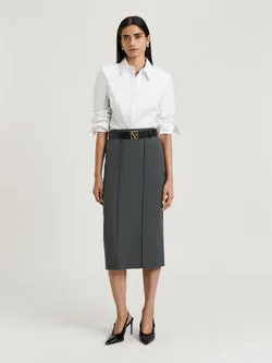 MELANGE SUITING PENCIL SKIRT
