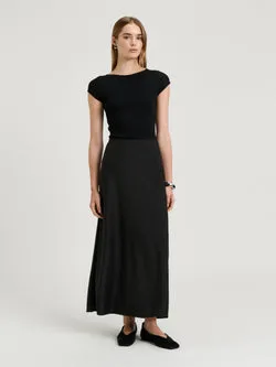 WASHED SATIN BIAS SKIRT