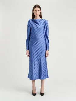 Hydrangea Strip Satin Bias Skirt