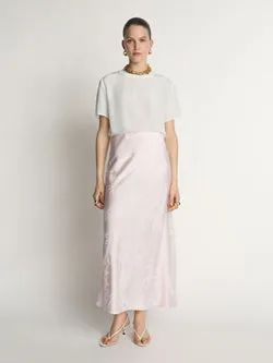 Floral Jacquard Bias Skirt