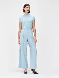 DRAPEY ECOVERO VISCOSE BELTED PANT