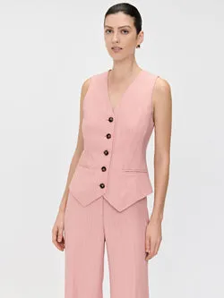 STRIPE TWILL FITTED WAISTCOAT