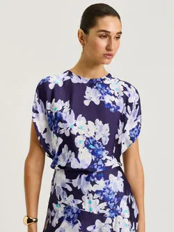 MIDNIGHT CLIMBING VINE SATIN TOP