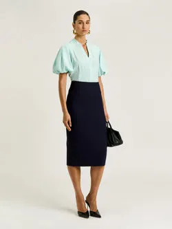 DRAPEY MODAL BLEND BLOUSON SLEEVE SHIRT