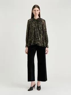 METALLIC JACQUARD GEORGETTE BLOUSE