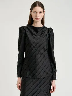 Strip Satin Bias Blouse