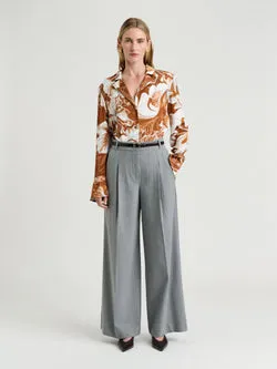 MARBLE FLORAL SATIN SHIRT