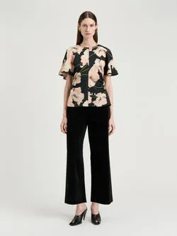 BLUSH POPPY SATIN BACK CREPE TOP