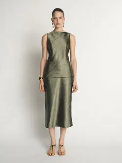 Crinkle Satin Skirt