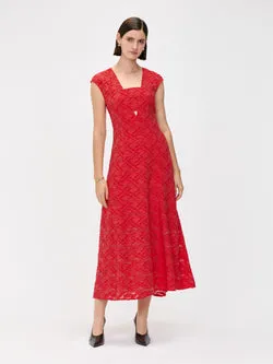 EUROPEAN BURNOUT MIDI DRESS