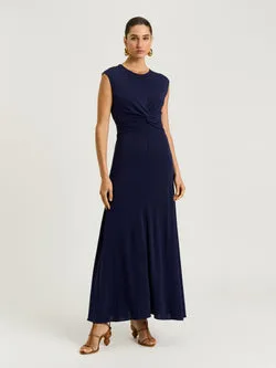 SLINKY JERSEY EMPIRE TWIST MAXI DRESS