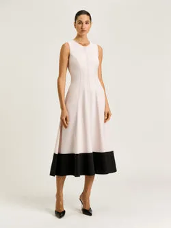 SATIN BACK FAILLE FULL MIDI DRESS