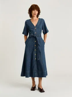 COTTON LYOCELL DENIM SHIRTDRESS