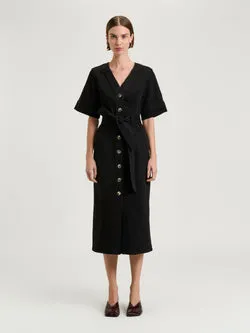 STRETCH DENIM PENCIL DRESS