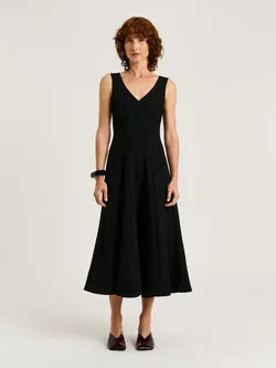 DOUBLE WEAVE PANELLED MIDI DRESS