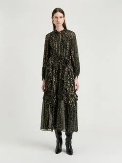 Metallic Jacquard Georgette Dress