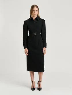 DOUBLE WEAVE MIDI DRESS