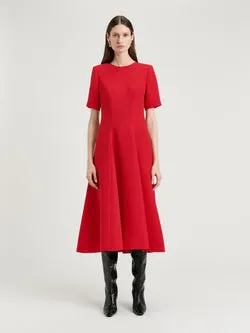 DOUBLE WEAVE MIDI DRESS