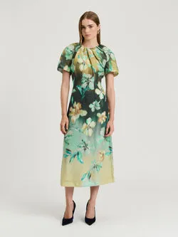 SILK BLEND MIDI DRESS