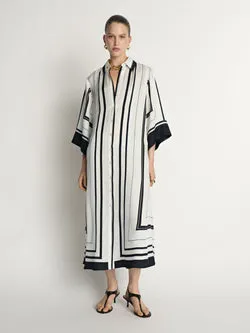 Twill Scarf Print Shirt Dress