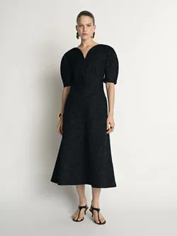 Boucle Tuck Sleeve Dress