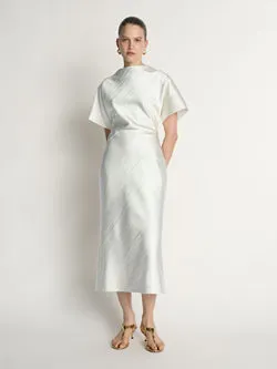 Crinkle Satin Midi Dress