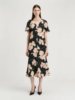 BLUSH POPPY SATIN BACK CREPE DRESS