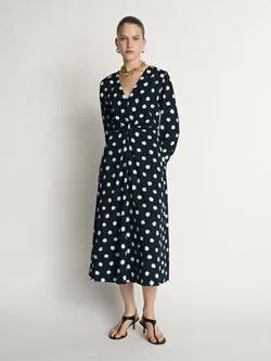 Polka Dot Light Viscose Midi Dress