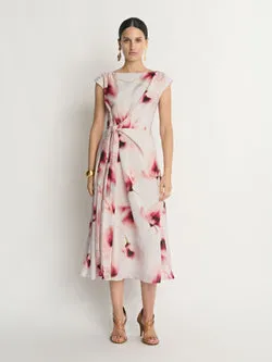 Dawn Poppies Tie Waist Dress