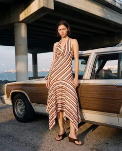 Mara Halter Dress Stripe