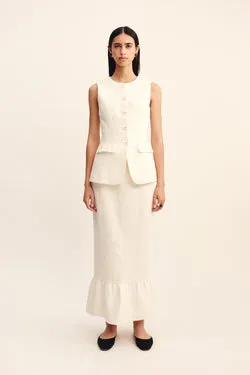 MATILDA COLUMN SKIRT - CREAM