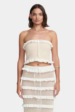 Matisse Knit Top Cream Pointelle