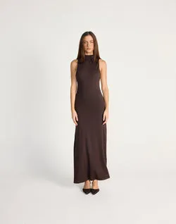 Oren Maxi Dress (Chocolate)