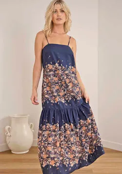 Midsummer's Paisley Linen Maxi Dress